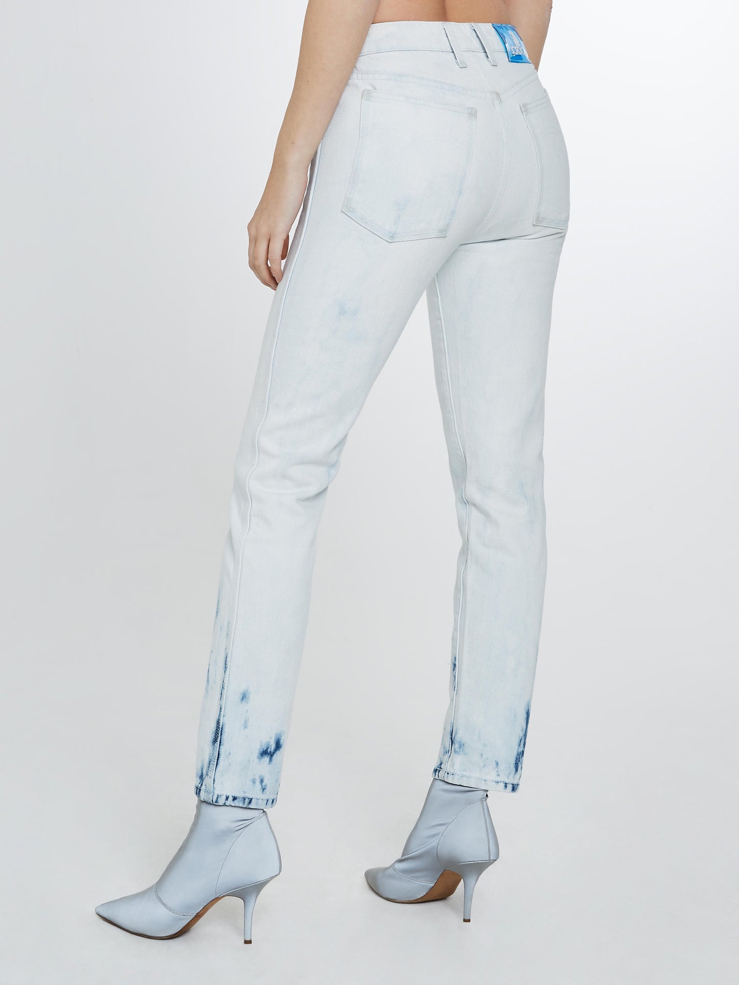 Bleached denim pants