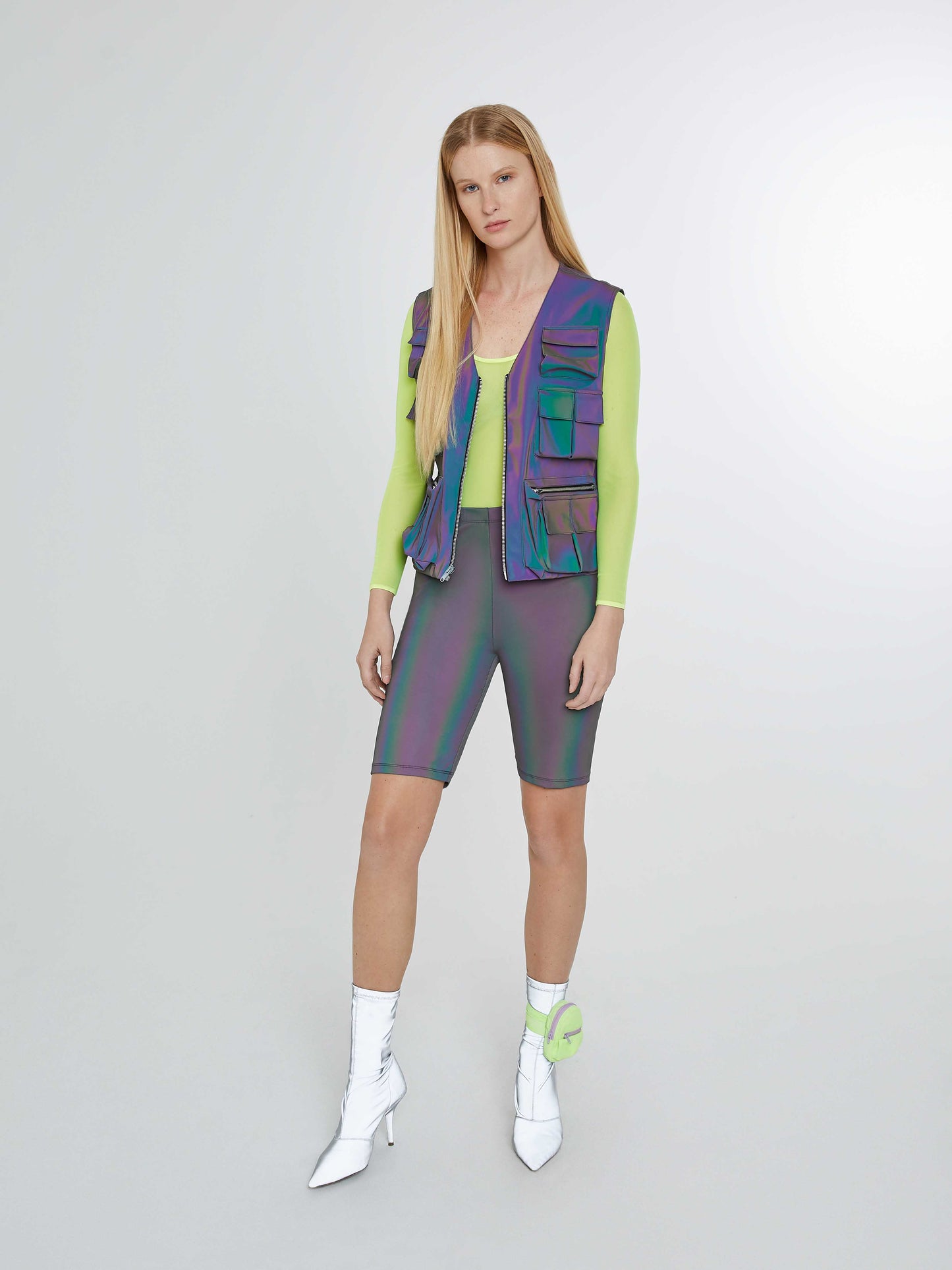 Rainbow reflective utility vest