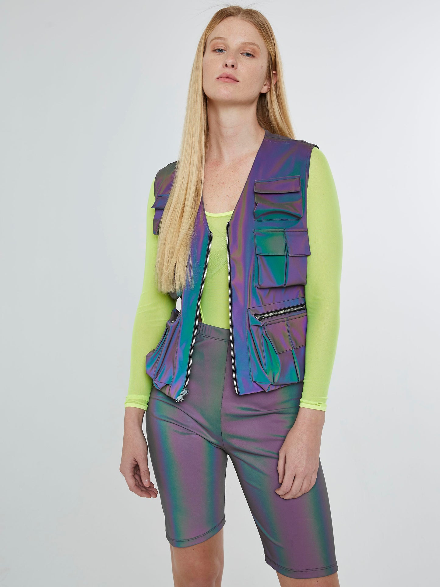 Rainbow reflective utility vest