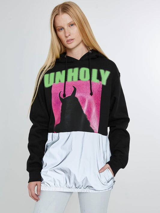 Devilgirl “unholy” hoodie reflective half