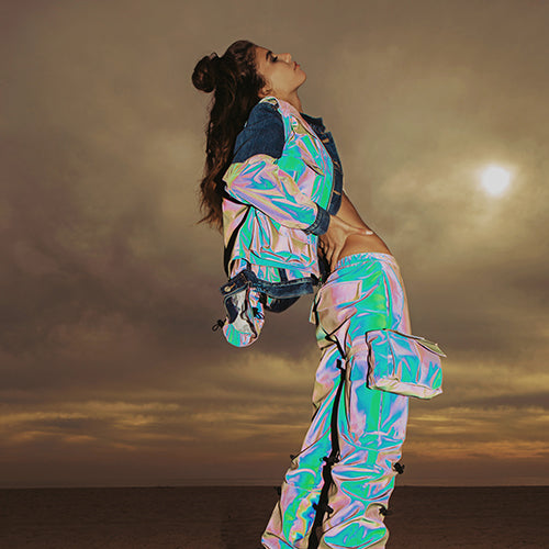 Rainbow reflective bra top