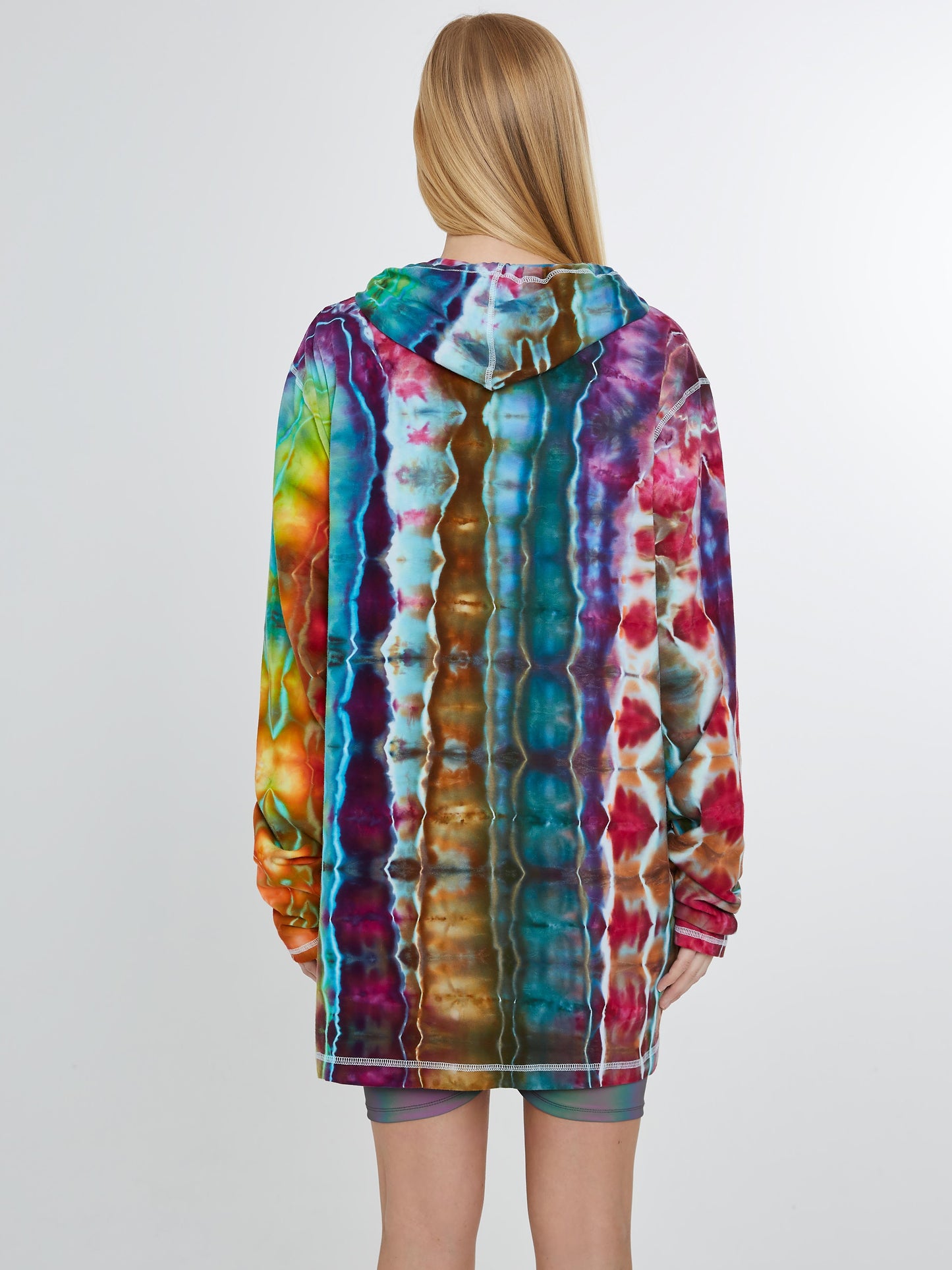 Tie dye hoodie with crystal strings