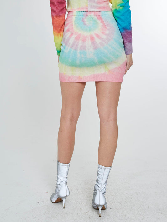 Pastel tie dye skirt with front knot